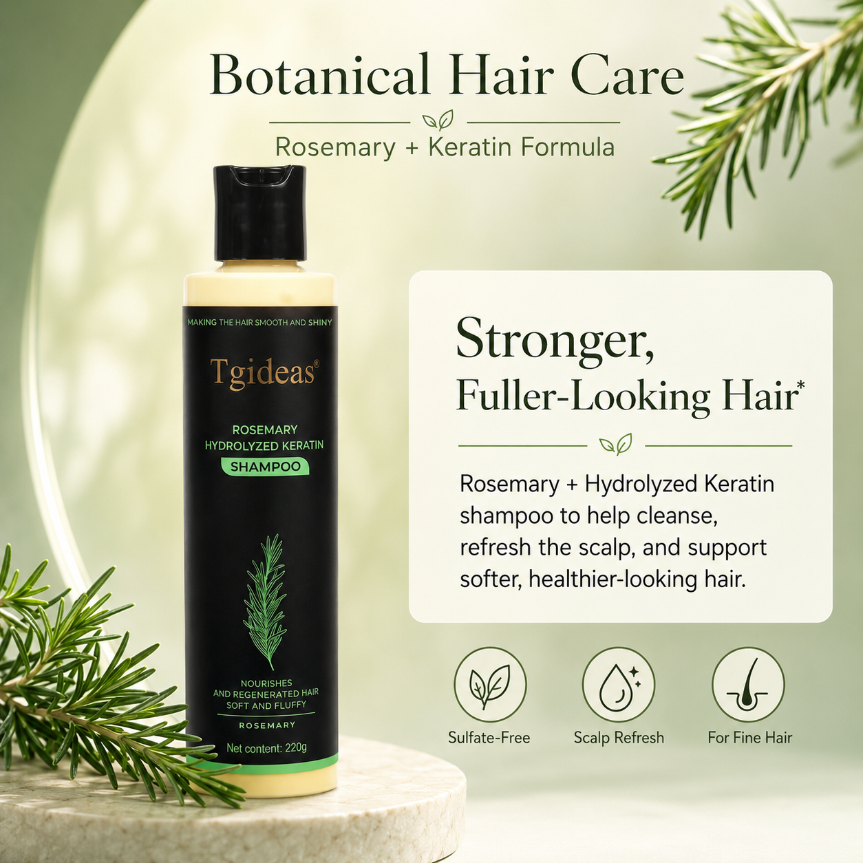 Tgideas® Rosemary Shampoo | Hair Growth & Anti-Dandruff Scalp Treatment
